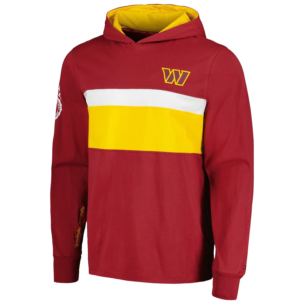 Men's Tommy Hilfiger  Burgundy Washington Commanders Morgan Long Sleeve Hoodie T-Shirt