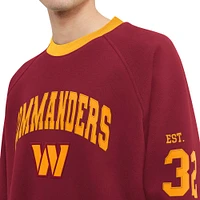Men's Tommy Hilfiger Burgundy Washington Commanders Reese Raglan Tri-Blend Pullover Sweatshirt