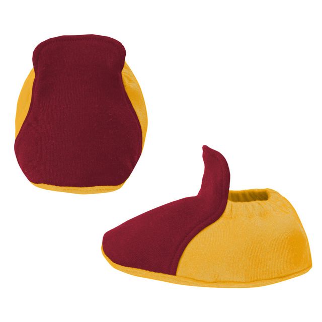 Ensemble body trois pièces avec bavoir et chaussons Washington Commanders Little Champ pour nouveau-né nourrisson, bordeaux/or