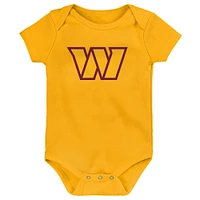 Newborn & Infant Washington Commanders Team Starter 3-Pack Bodysuit Set