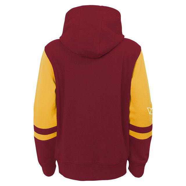 Sweat à capuche entièrement zippé stade de l'équipe football Washington bordeaux préscolaire