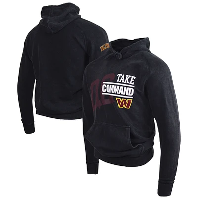 Take Command Unisexe DC PROPER Noir Washington Commanders Mineral Wash vintage Pull à capuche