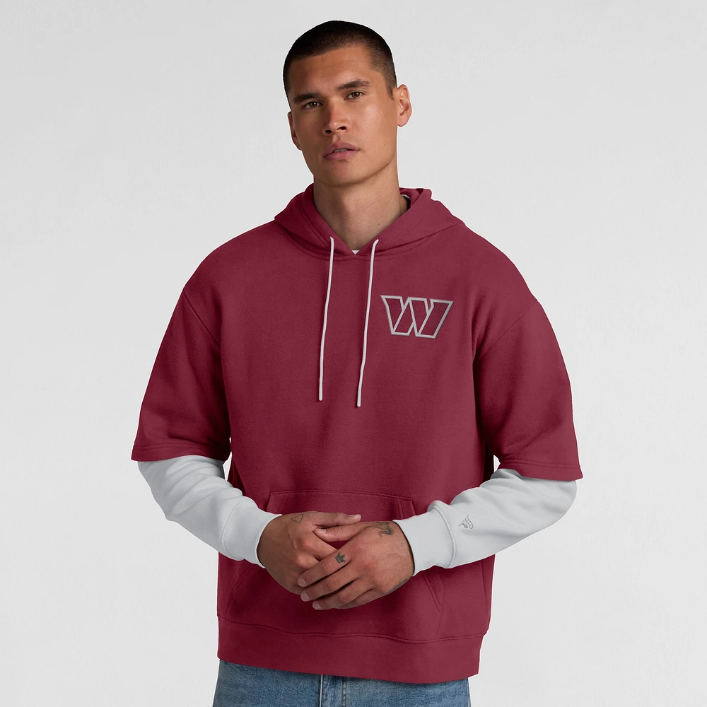 Unisex Fanatics  Burgundy Washington Commanders Sleek Elements Pullover Hoodie