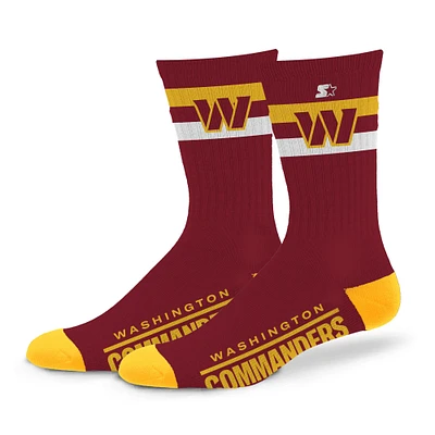 Chaussettes unisexes Starter Washington Commanders Team Color Two-Stripe Crew