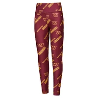 Women's Concepts Sport Burgundy Washington Commanders Breakthrough Allover Print Knit Sleep Leggings