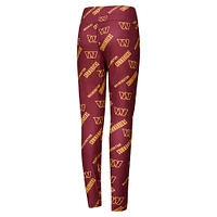 Women's Concepts Sport Burgundy Washington Commanders Breakthrough Allover Print Knit Sleep Leggings