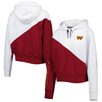 DKNY Sport Blanc/Bourgogne Washington Commanders Bobbi Sweat à capuche color block pour femme