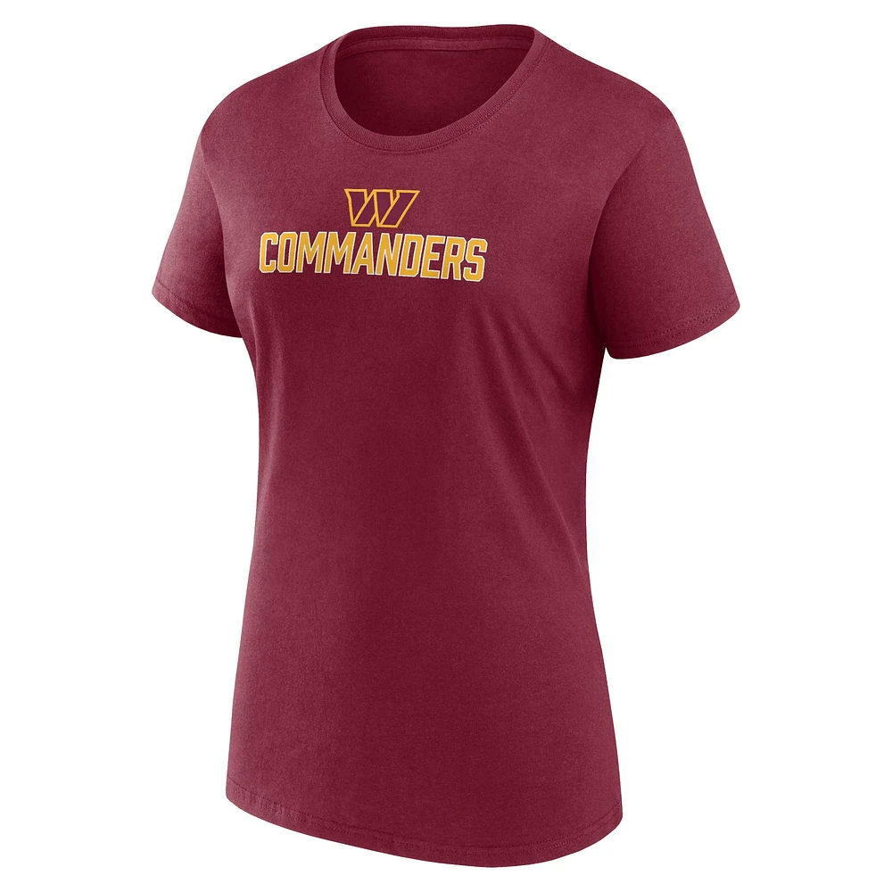 Women's Fanatics Burgundy Washington Commanders Fundamental Base - T-Shirt