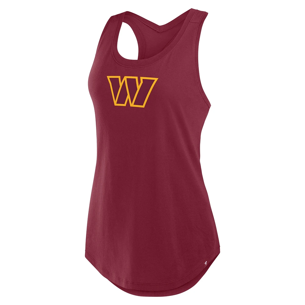 Women's Fanatics Burgundy Washington Commanders Iron Fan Tank Top