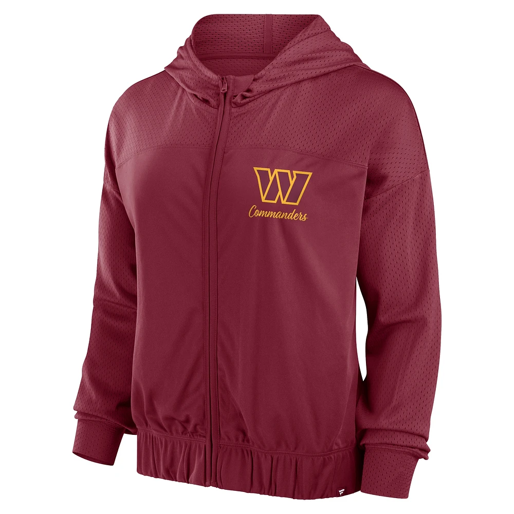 Women's Fanatics Burgundy Washington Commanders Script Lock Full-Zip Hoodie
