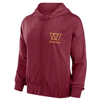 Women's Fanatics Burgundy Washington Commanders Script Lock Full-Zip Hoodie