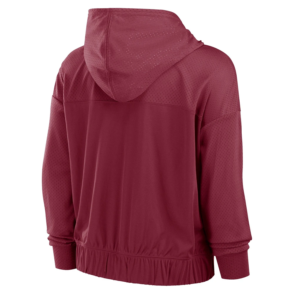 Women's Fanatics Burgundy Washington Commanders Script Lock Full-Zip Hoodie