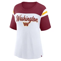 Women's Fanatics White/Burgundy Washington Commanders Cheer Chant Fashion Crop Top