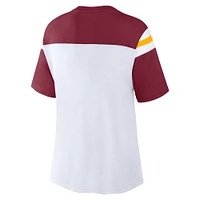 Women's Fanatics White/Burgundy Washington Commanders Cheer Chant Fashion Crop Top