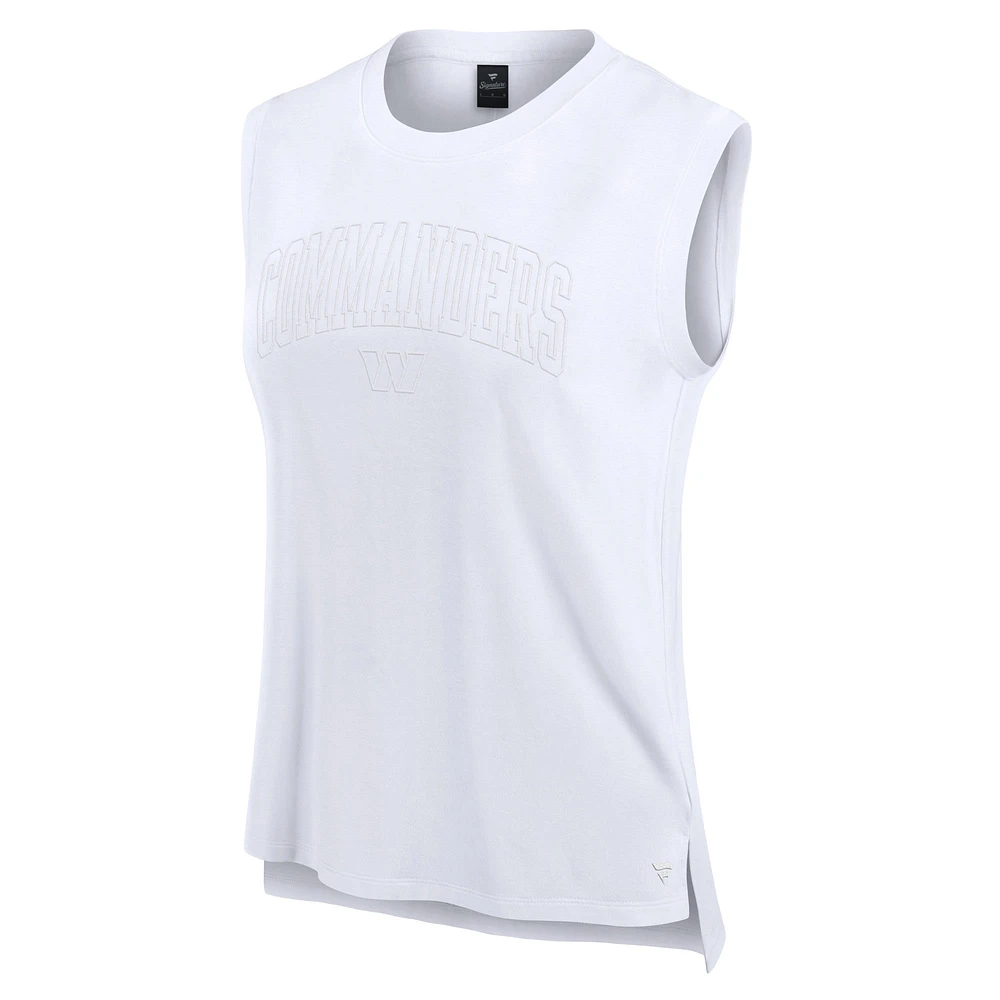 Débardeur de sport blanc Washington Commanders Studio Fanatics pour femmes