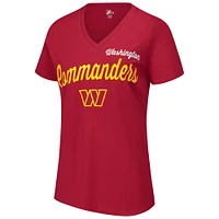 Women's G-III 4Her by Carl Banks Burgundy Washington Commanders Post Season V-Neck T-Shirt