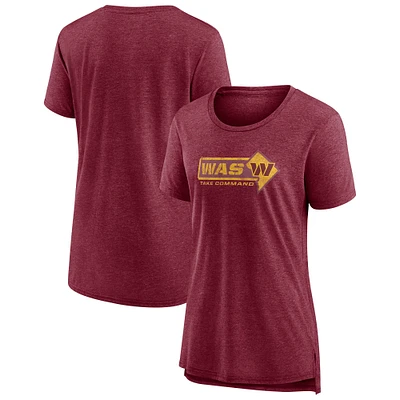 T-shirt pour femme Heather Burgundy Washington Commanders Hometown First Down