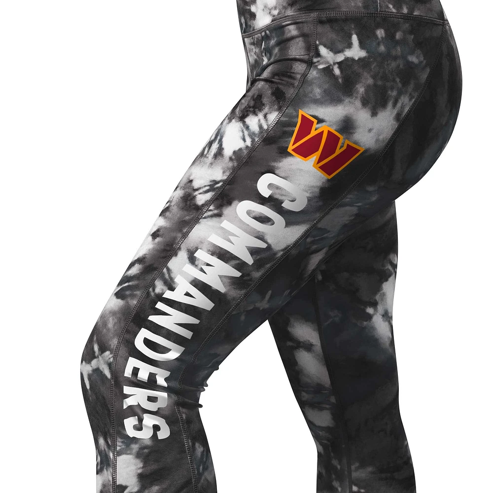 Women's MSX by Michael Strahan Black Washington Commanders Aubrey Tie-Dye Leggings