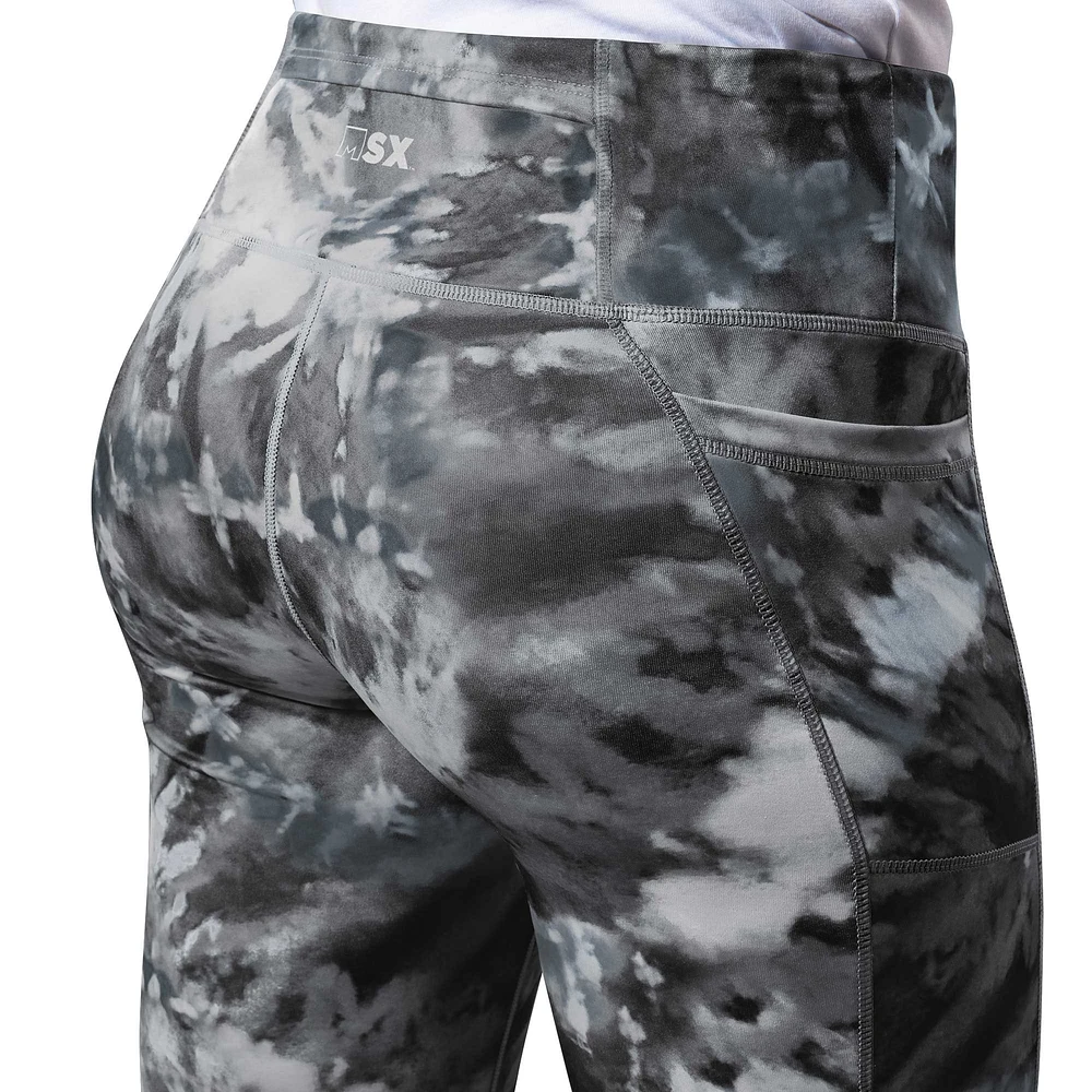 Women's MSX by Michael Strahan Black Washington Commanders Aubrey Tie-Dye Leggings