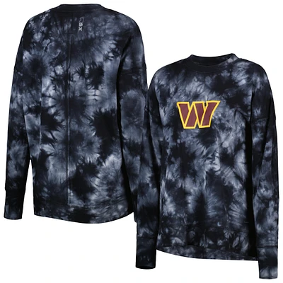 Sweat-shirt à enfiler teint par nœuds MSX by Michael Strahan Black Washington Commanders Bailey pour femmes