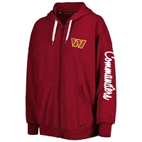 Sweat à capuche léger entièrement zippé pour femme MSX by Michael Strahan Bordeaux Washington Commanders Emerson