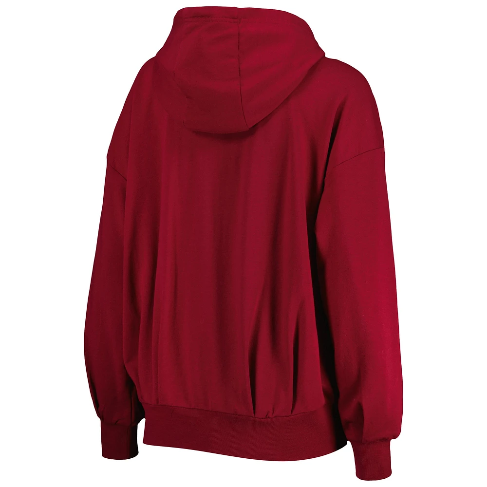Sweat à capuche léger entièrement zippé pour femme MSX by Michael Strahan Bordeaux Washington Commanders Emerson