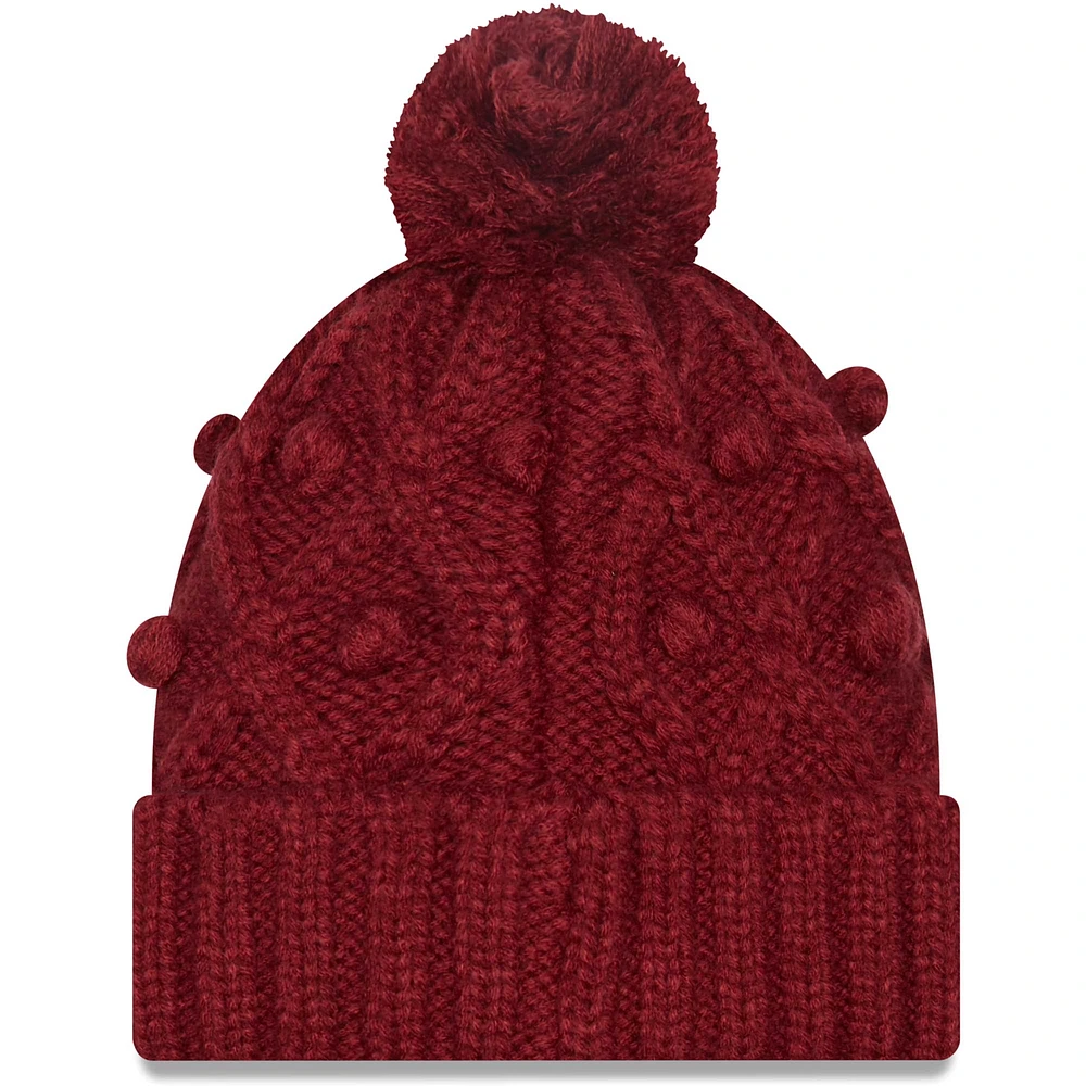 Women's New Era Burgundy Washington Commanders Toasty Cuffed Pom Knit - Hat