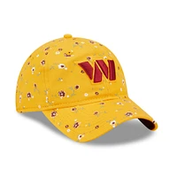 Women's New Era Gold Washington Commanders Logo Floral 9TWENTY - Adjustable Hat