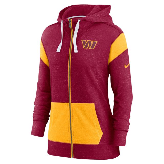 Nike Washington Commanders Monaco Bordeaux/Or pour Femme - Sweat à capuche entièrement zippé