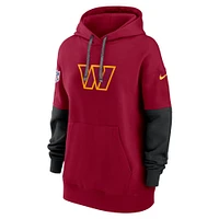 Women's Nike Burgundy Washington Commanders 2024 Sideline Essential Fleece Pullover Hoodie