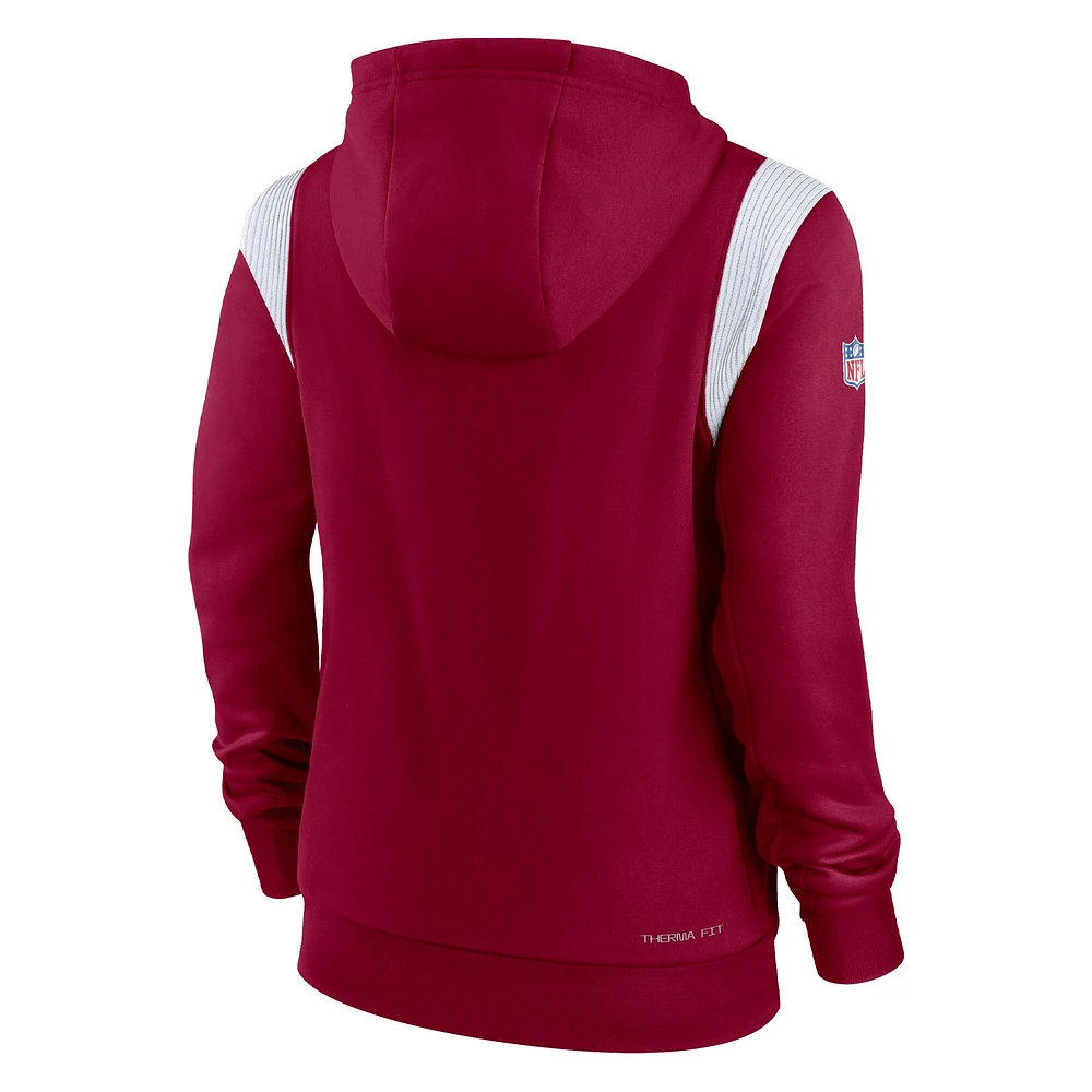 Women's Nike Burgundy Washington Commanders Sideline Stack Performance Pullover Hoodie