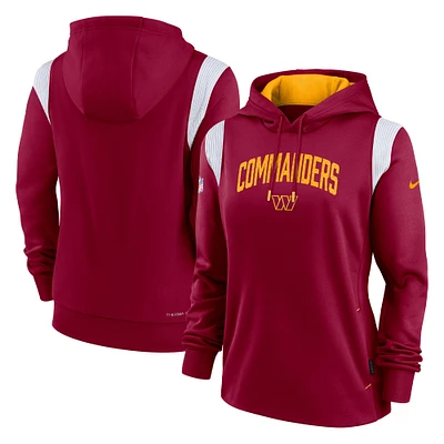 Sweat à capuche Nike Washington Commanders Sideline Stack Performance pour femme, bourgogne