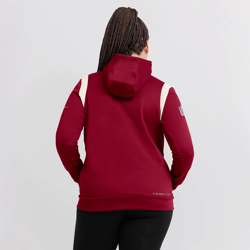 Women's Nike Burgundy Washington Commanders Sideline Stack Performance Pullover Hoodie