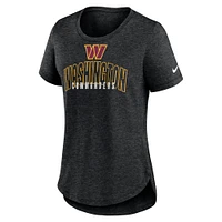 Women's Nike Heather Black Washington Commanders Fashion Tri-Blend T-Shirt
