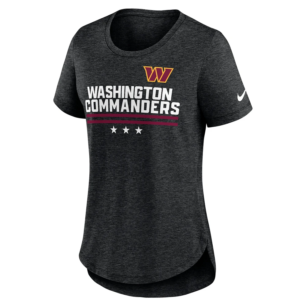 Women's Nike Heather Black Washington Commanders Local Fashion Tri-Blend T-Shirt