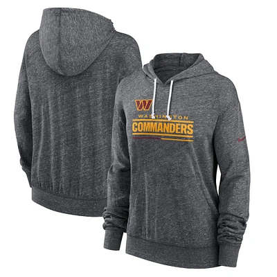 Sweat à capuche léger Nike Heather Charcoal Washington Commanders Team Spirit Gym Vintage pour femme