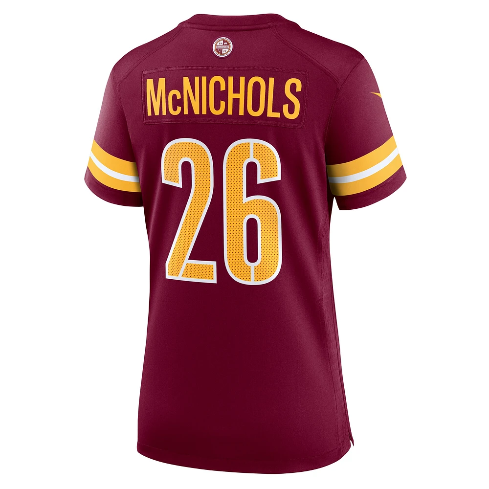 Women's Nike Jeremy McNichols  Burgundy Washington Commanders Game Jersey