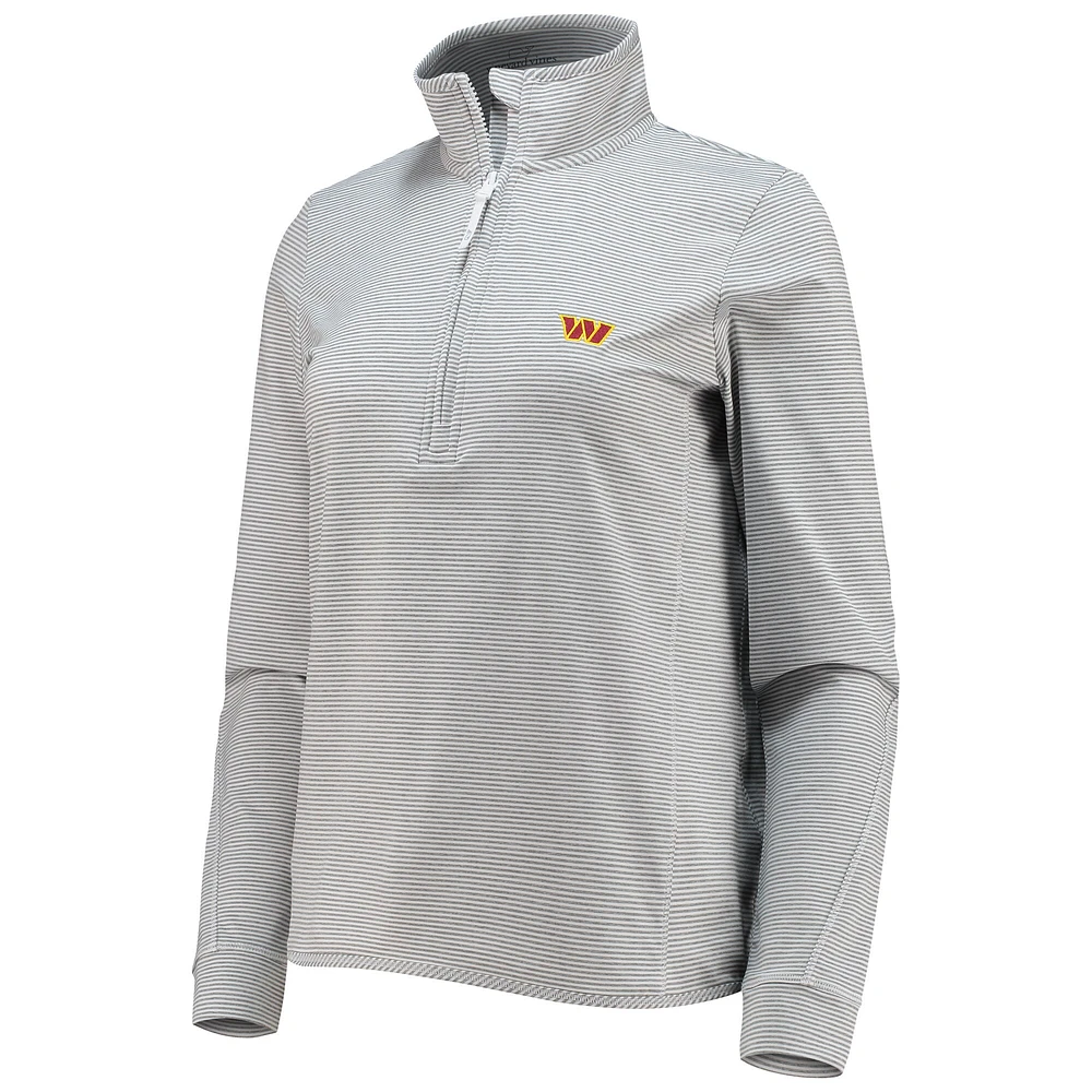 Women's Vineyard Vines Heather Gray Washington Commanders Sankaty Shep Half-Zip Pullover Top