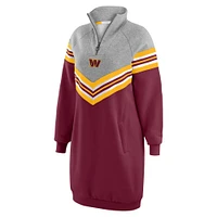 Women's WEAR by Erin Andrews  Burgundy/Heather Gray Washington Commanders Chevron Stripe Dress