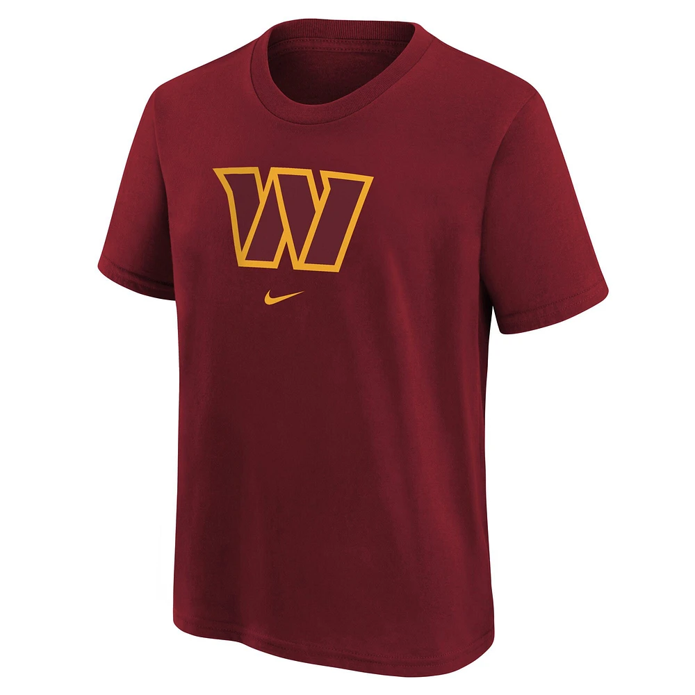 Youth Burgundy Washington Commanders Logo T-Shirt