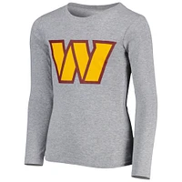 Ensemble de nuit gris chiné avec t-shirt à manches longues et pantalon l'équipe football Washington pour jeune