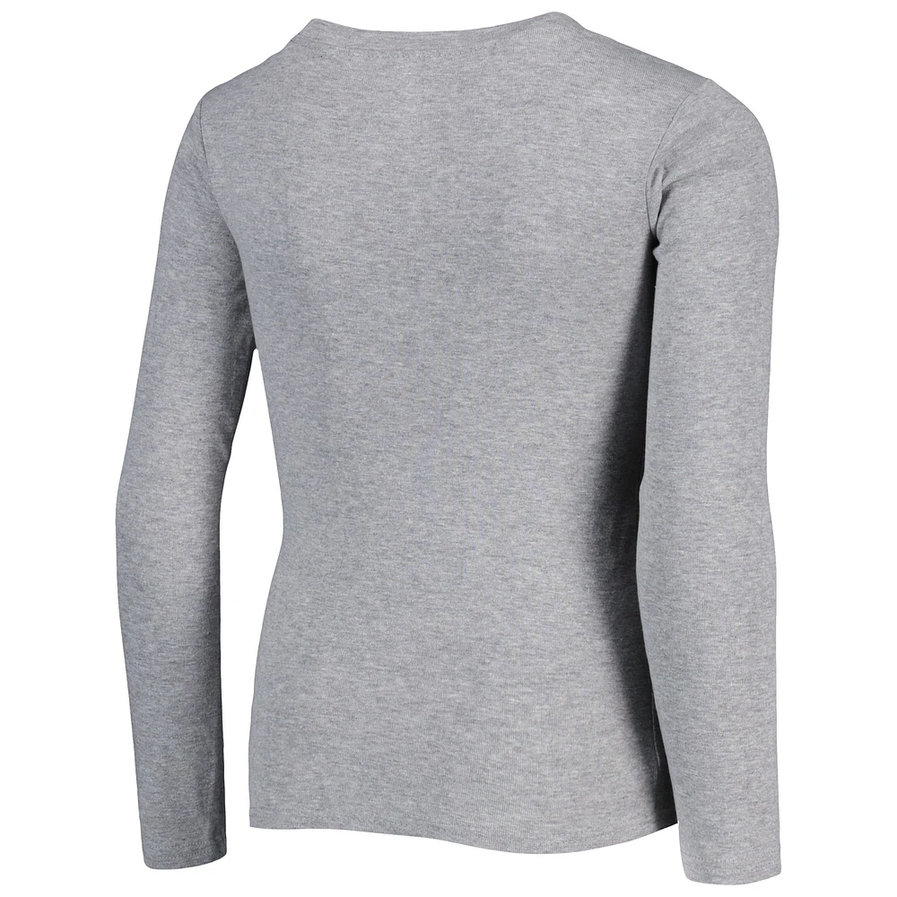 Ensemble de nuit gris chiné avec t-shirt à manches longues et pantalon l'équipe football Washington pour jeune
