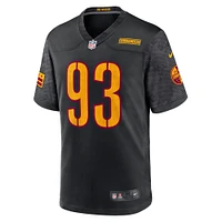Maillot de match Nike Jonathan Allen pour jeunes, noir, Washington Commanders