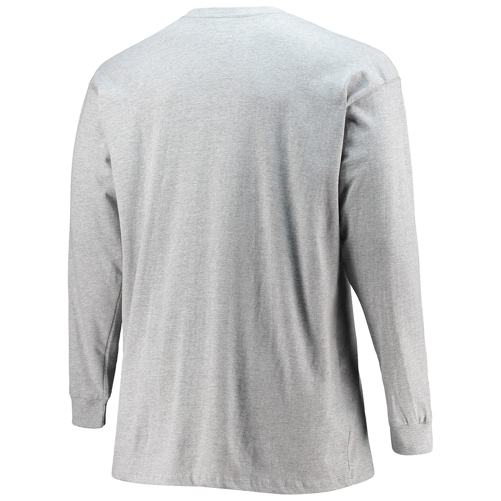 Men's Fanatics Heathered Gray Washington Football Team Big & Tall Practice Long Sleeve T-Shirt