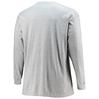 Men's Fanatics Heathered Gray Washington Football Team Big & Tall Practice Long Sleeve T-Shirt