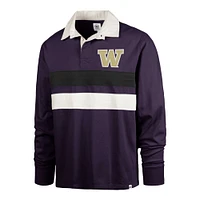 Men's '47 Purple Washington Huskies Clubhouse Knox Thames Long Sleeve Rugby Polo