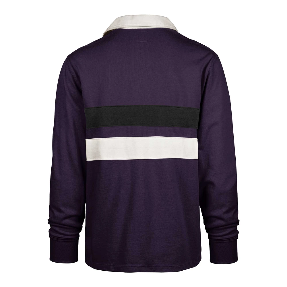 Men's '47 Purple Washington Huskies Clubhouse Knox Thames Long Sleeve Rugby Polo