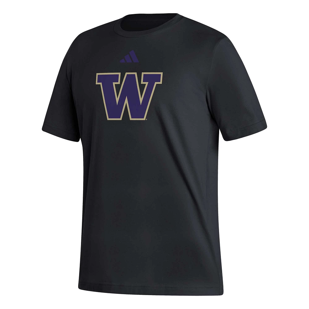 Men's adidas Black Washington Huskies Logo Fresh T-Shirt