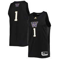 Maillot de basket-ball Swingman #1 Washington Huskies adidas noir pour homme