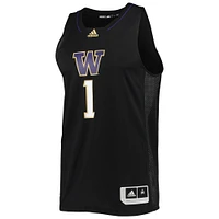 Maillot de basket-ball Swingman #1 Washington Huskies adidas noir pour homme